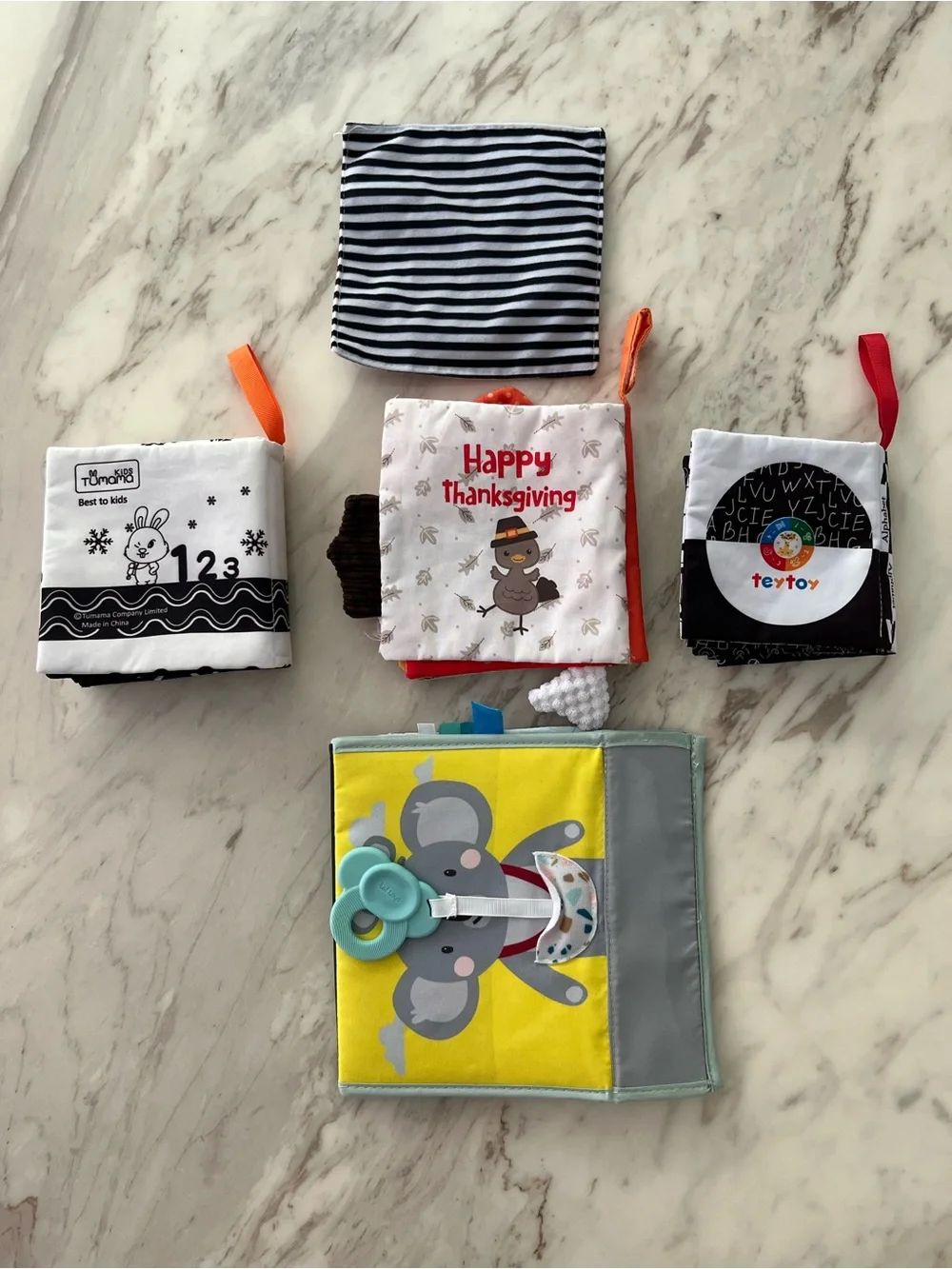 Baby Cloth Books Bundle with Thanksgiving Turkey and Koala